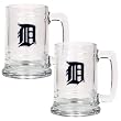 Detroit Tigers MLB 2pc 15oz Glass Tankard Set- Primary Logo by Great American Products