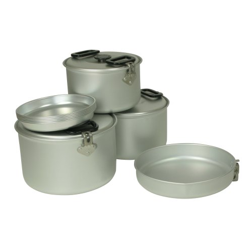 10T Woodman 12 Lot de casseroles et de poêles de camping Argent