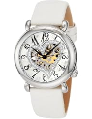 Stuhrling Original Womens 109SW.1215P2 Amour Aphrodite Delight Automatic Skeleton White Leather Watch
