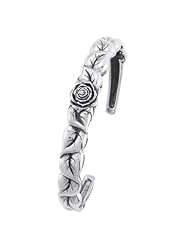 Sterling Silver Flower Cuff Bracelet 10mm