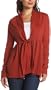 Kensie Girl Juniors' Long-Sleeve Novelty Cardigan,Brick,Medium