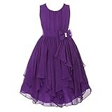 Candykids　子供　ヤングレディードレス　エレガントフォマールドレス　キッズ フォーマル 結婚式 発表会 七五三　演奏会　入学式 入園式 (150cm, パープル)