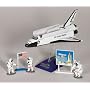 Space Shuttle with Stand 3 Astronauts, American Flag and Kennedy Space Center Sign