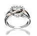 Open Heart CZ Sterling Silver Gold Vermeil Accent Ring