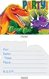 Invitations de partie Dinosaure (pack de 8)