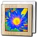 Decorative colorful garden botanic plant water lily blue yellow flower abstract bold - 6 Inch Tile Napkin Holder