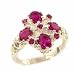 Luxury Ladies Victorian Style Solid 14K White Gold Ruby Ring - Size 6 - Finger Sizes 5 to 12 Available
