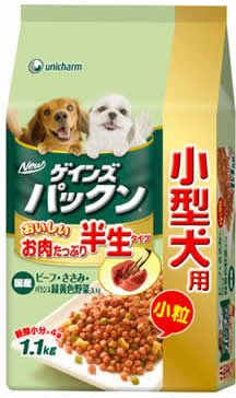 ゲインズパックン 小型犬用 ビーフ・ささみ・バランス緑黄色野菜入り 1.1kg