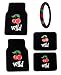 Wild Cherries Cherry Front & Rear Carpet Car Truck SUV Floor Mats & Steering Wheel Cover