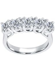 1.35 Ct Round G/H SI2 Diamond 925 Sterling Silver Ring