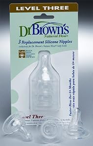 Dr. Brown's Natural Flow Level 3 Standard Nipple, 3 Pack