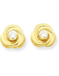 14k Yellow Gold Madi K. CZ Post Earrings