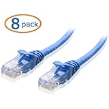 Cable Matters 8-Pack, Cat5E Snagless Ethernet Patch Cable in Blue 5 Feet