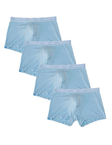 David Archy Men's 4 Pack Comfy Micro Modal Trunks(S, Skyblue-Stripe)
