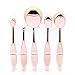 Dolovemk Pro Beauty Makeup Oval Mirror Brushes, Toothbrush Shaped, Eyebrow/Foundation/Powder/BB Cream Brushes Set + Sponge Blender + Pouch Bag