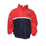 MLB Los Angeles Angels Baby / Infant Athletic Zip-Up Coat / Jacket with Embroidered Logo - Blue & Red (Size: 3-6)