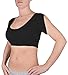 CAM-2 Crop Top Undershirt with Thin Sweat-Proof Dress Shields (Medium, Black)