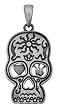 Skull Head with Tribal Symbol Pendant - Pewter - 2'' Height Skull Head with Tribal Symbol Pendant - Pewter - 2'' Height