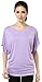 BMS Womens Short Sleeve Boat Neck Solid Shirring Dolman Drape Top Tee Shirt