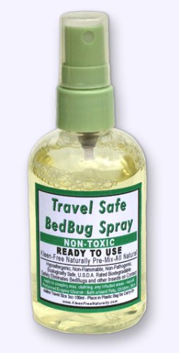 Travel Safe BedBug Spray, Non-Toxic, Ready to Use Kleen-Free Naturally Travel Size Bed Bug and Insect Spray - 3oz