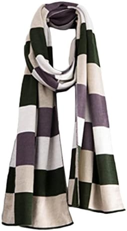 Ode-Rin Christmas Gift Soft Wool Delicate Work Scarf Blue-green