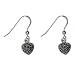 Sterling Silver Marcasite Heart Drop Earrings