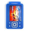 BLUE Silicone Skin Case Cover for Creative Zen & Zen MX 2gb, 4gb, 8gb, 16gb & 32gb + Screen Protector & Belt Clip
