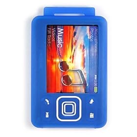 igadgitz Etui Poche Case en Silicone Housse de couleur Bleu pour Creative Zen & Zen MX 2 go gb 4 go gb 8 go gb 16 go gb & 32 go gb + protecteur d'�cran + fixation ceinture