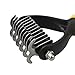 MIU COLOR Professional Pet Grooming Undercoat Rake Comb, Dematting Tool, 11 Teeth Wide (Yellow)