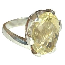 Sterling Silver Ring Citrine Gemstone Jewelry (rng336)