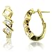 18k Yellow Gold 3 Princess Cut Diamond Hoop Huggies Earrings (G-H, VS-SI, 1.20 carat)