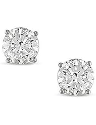 0.44 Carat (ctw) 14K White Gold Round Diamond Solitaire Stud Earrings