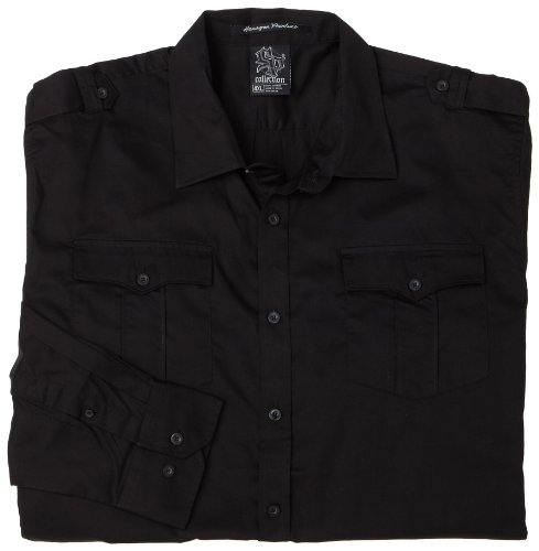 External hard drive:Southpole Young Mens Big & Tall Long Sleeve Button Down With Epaulettes, Black, 4X-Large