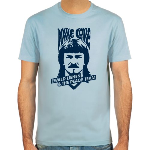T-Shirt Ewald Lienen ::: Farbauswahl: skyblue, sand, weiß oder deepred ::: Fußball-Kult