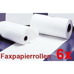 6 Faxpapierrollen 210x30x12 Thermopapier Faxrollen 210 mm 30 mtr 12 mm Kern