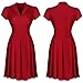 Miusol® Women's Deep-V Neck Elegant Cap Sleeve Vintage Bridesmaid Dress