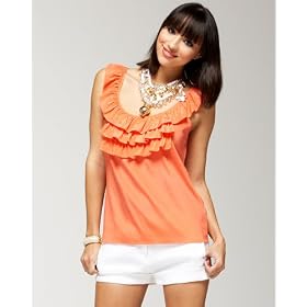 bebe Triple Ruffle Top