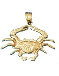 Dazzlers Solid 14 karats Gold Crab Charm Pendant available in three colors from jewelsberry (weights: 5.0 grams only)
