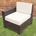Modular Cambridge Right hand End Piece All Weather Garden Furniture in Brown