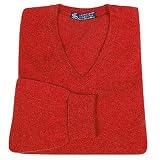 Principe di Salina Flame Red Cashmere V-neck Sweater