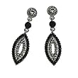 Hematite Tone Black Rhinestone Chandelier Dangle Earrings