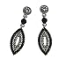 Hematite Tone Black Rhinestone Chandelier Dangle Earrings