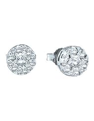 1 cttw 14k White Gold Diamond Flower Stud Earrings (Real Diamonds: 1 cttw)