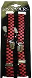 RED AND BLACK CHECKERED SKINNY SUSPENDERS