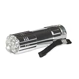 Keystone 9C 9-LED Compact Aluminum Flashlight with Batteries, Chrome