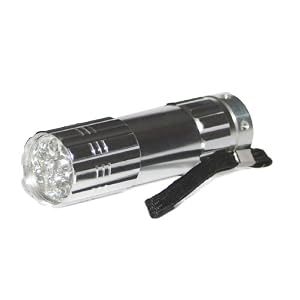 Keystone 9C 9-LED Compact Aluminum Flashlight with Batteries, Chrome by 