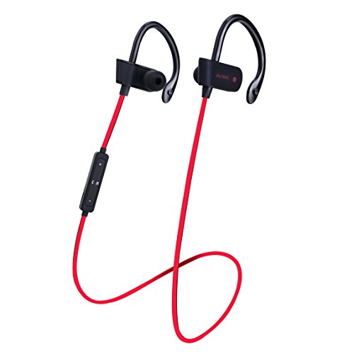 Pro-Eshop Portable Sport Wireless Bluetooth Headset 4.1 Stereo Binaural Bluetooth Headset Hang Ear Style Wireless Bluetooth Headset Sweatproof (Red)
