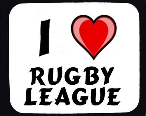 I Love Rugby League Decorated Mouse Pad