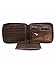 Brown Leather Mens Zipper Wallet Photo Coin & Cc Slot