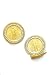14K Gold and Diamond Set Gold Coin Cufflinks
